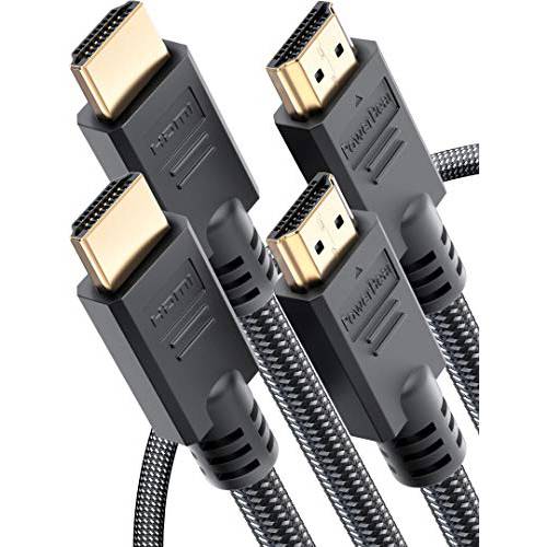 PowerBear 4K HDMI 케이블 3 ft [2 팩] Braided Nylon&  골드 커넥터