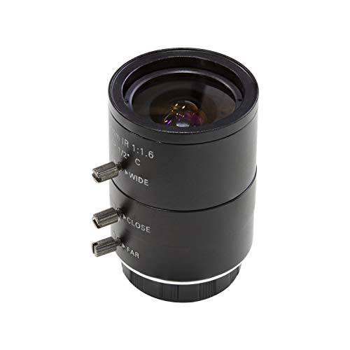 Arducam 4-12mm Varifocal C-Mount 렌즈 for 라즈베리 파이 HQ 카메라, with C-CS 어댑터