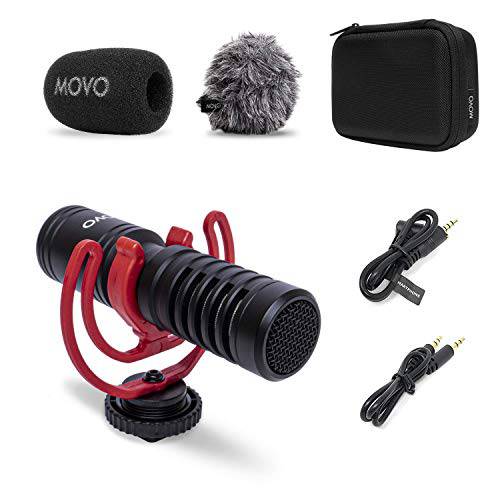 Movo VXR10-PRO 외장 비디오 마이크,마이크로폰 for 카메라 with Rycote Lyre 쇼크 마운트 - 컴팩트 샷건 마이크 and 악세사리 호환가능한 with 스마트폰 and DSLR 캠 - Battery-Free DSLR 마이크,마이크로폰