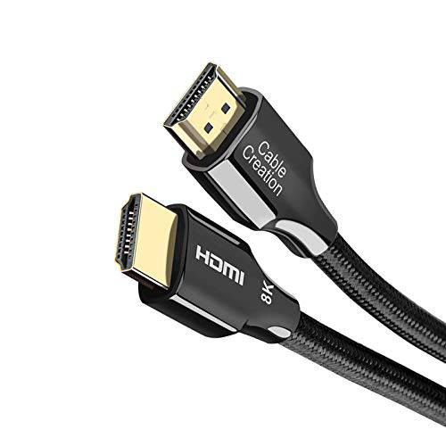HDMI 2.1 케이블 3.3ft, CableCreation 8K HDMI 울트라 HD 고속 48Gbps 케이블, 8K 60Hz, HDCP 2.2, 4:4:4, eARC, 호환가능한 PS5, PS4, 엑스박스 원/ 엑스박스 Series X,  닌텐도스위치, QLED TV, Roku TV