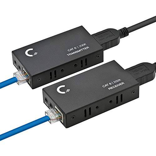 Expert Connect | HDMI 확장기 Over Cat5e/ Cat6/ Cat7 랜선, 랜 케이블 Up to 330 Feet (200 Feet 랜선, 랜 케이블+ 130 Feet HDMI 케이블), 1080p, 3D