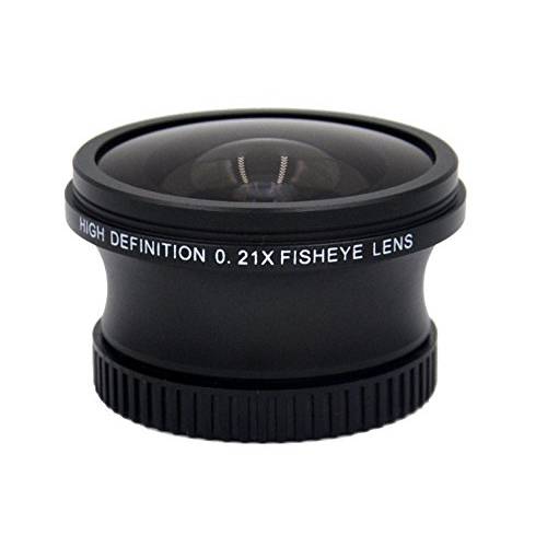 소니 DCR-HC32 0.21x 고 등급 Fish-Eye 렌즈 (180° 대각선 앵글 of 뷰)+  스테핑 링 (25mm-37mm)+ Nwv 다이렉트 마이크로 파이버 클리닝 천