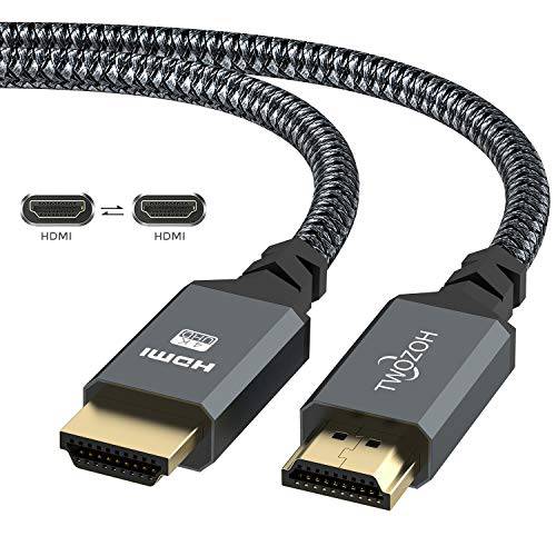 Twozoh 4K HDMI 케이블 10FT/ 3M, High-Speed 60HZ 18Gbps Braided HDMI to HDMI 케이블 호환가능한 PS5, PS3, PS4, PC, 프로젝터, 4K UHD TV/ HDTV, 엑스박스… B08KXXF3ML