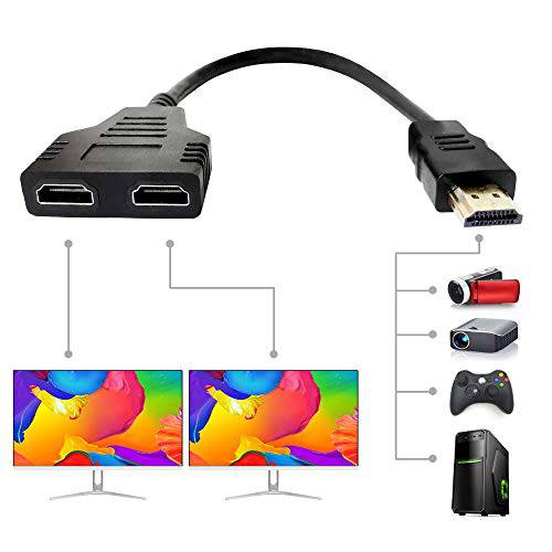 HDMI Male 1080P to 듀얼 HDMI Female 1 to 2 웨이 HDMI 분배기 어댑터 케이블 HDTV HD, LED, LCD, TV, 지원 2 TVs at The Same 시간