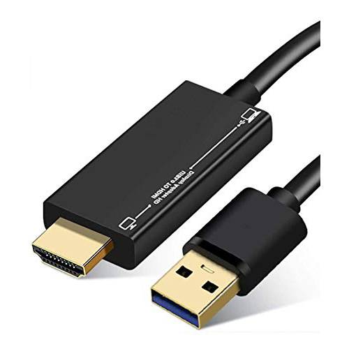 USB to HDMI 어댑터 케이블 Mac iOS 윈도우 10/ 8/ 7/ Vista/ XP, USB 3.0 to HDMI Male HD 1080P 모니터 디스플레이 오디오비디오, AV 컨버터, 변환기 케이블 (5FT)