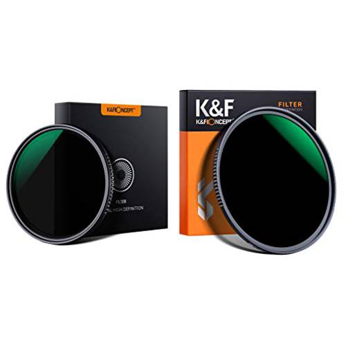 K&F Concept 49mm 가변 뉴트럴 농도 ND8-ND2000 ND 필터& 49mm ND1000 (10 스탑) ND 렌즈 필터, Fixed 뉴트럴 농도 필터 HD 18 레이어 슈퍼 슬림 Multi-Coated