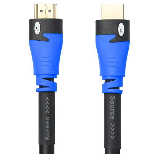 SHD HDMI 케이블 100 Feet 신호 부스터 100’ HDMI 케이블 2.0V 지원 4K 3D 1080P in-Wall 설치 CL3 Rated 블랙 and 블루 컬러