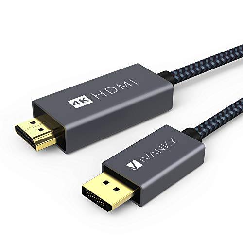 4k@60Hz DisplayPort,DP to HDMI 케이블 10ft - ivanky Uni-Directional DP to HDMI Male to Male 케이블 [나일론 Braided, 알루미늄 쉘], 호환가능한 HDTV, 모니터, AMD, Nvidia, 레노버, HP and More