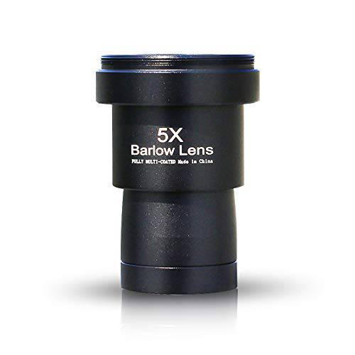 1.25 인치 5X 메탈 Barlow Lens，M42x0.75mm 스레드 인터페이스 Barlow 렌즈 텔레스코프 접안렌즈 천문학 키트