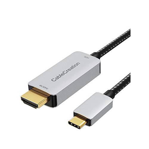 USB C to HDMI 케이블 6FT HDR 4K@60Hz, 2K@144Hz, 2K@120Hz, CableCreation USB 타입 C to HDMI 케이블 썬더볼트 3 호환가능한 맥북 프로/ 에어, 아이맥, 아이패드 프로 2020, 갤럭시 S20 S10/ 노트 10