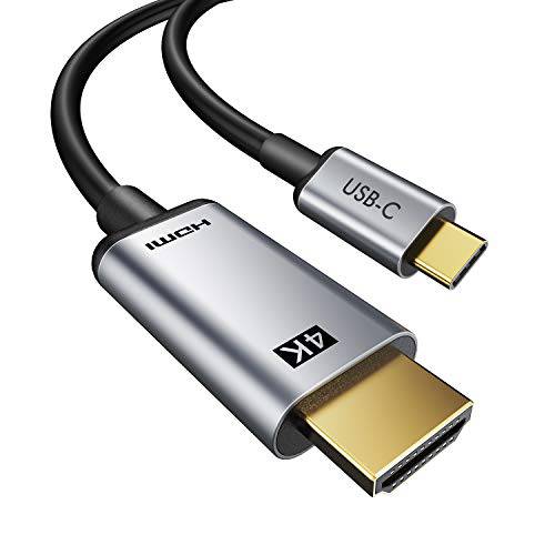 타입 C to HDMI 케이블 어댑터, Cabletime 6FT/ 4K@60Hz USB 타입 C to HDMI, 썬더볼트 3 호환가능한 맥북 프로, 아이패드 프로 2020, 서피스 노트북. 갤럭시 S20, Dell XPS 13/ 15 and More