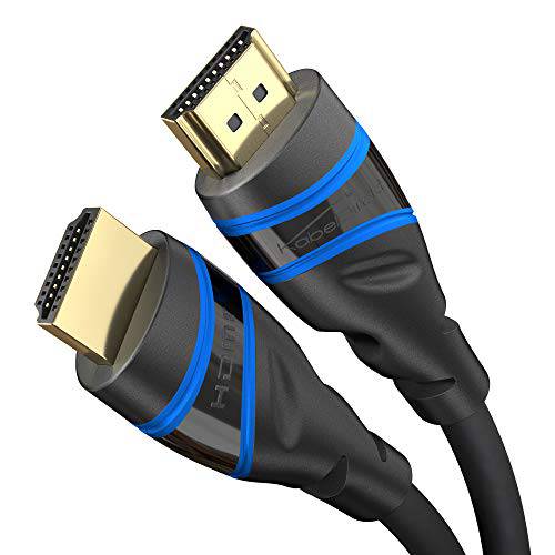 KabelDirekt  3ft  8K 울트라 고속 HDMI 케이블, 인증된 (48G, 8K@60Hz, 최신 스탠다드, 공식 라이센스/ 테스트 최적 퀄리티, Perfect PS5/ 엑스박스 시리즈 X/ 스위치, 블루/ 블랙)
