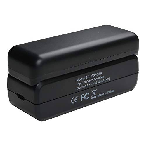 Batterytec  교체용 액션 카메라 배터리 and 듀얼 충전기 키트 Insta360 원 R 카메라. [충전식, 1200mAh]
