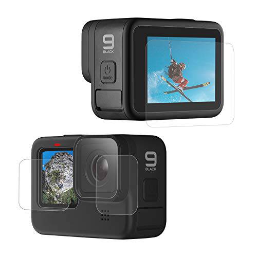 OneCut 6Pcs 화면보호필름, 액정보호필름 필름 고프로 히어로 9 블랙, 2 렌즈 보호+ 2 전면 보호+ 2 후면 보호, HD 클리어 화면보호필름, 액정보호필름 필름 고프로 히어로 9 액션 카메라 (6)