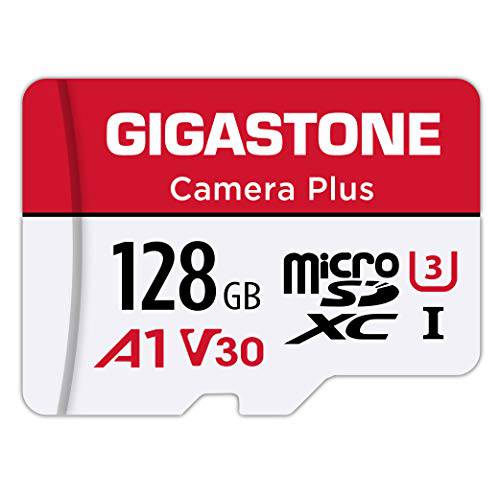 Gigastone 128GB 마이크로 SD 카드, 카메라 플러스, 고프로, 액션 카메라, 스포츠 카메라,  고속 100MB/ S, 4K 비디오 레코딩, 마이크로 SDXC UHS-I A1 V30 U3 Class 10