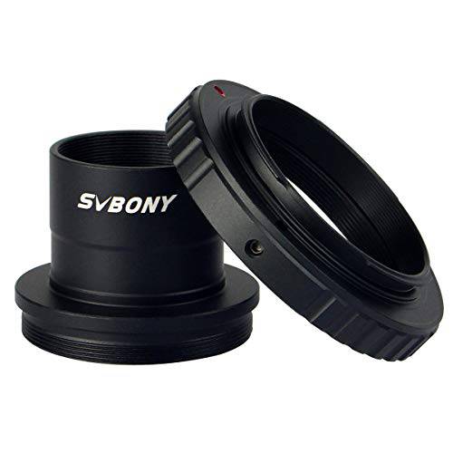 SVBONY T 어댑터 1.25 인치 and T2 T 링 어댑터 호환가능한 Any 스탠다드 니콘 렌즈 and 텔레스코프 현미경 메탈