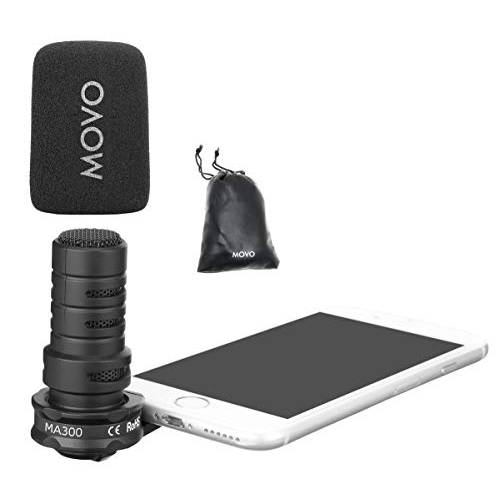 Movo MA300 컴팩트 스마트폰 마이크,마이크로폰 호환가능한 아이폰, Andorid 스마트폰 and 태블릿 a 3.5mm 입력 잭
