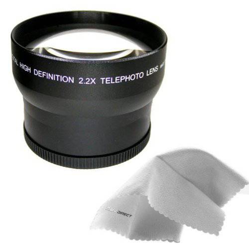 소니 HVR-Z7U 2.2X 하이 해상도 망원 렌즈 (72mm) Made by Optics+ Nwv 다이렉트 마이크로 파이버 클리닝 천