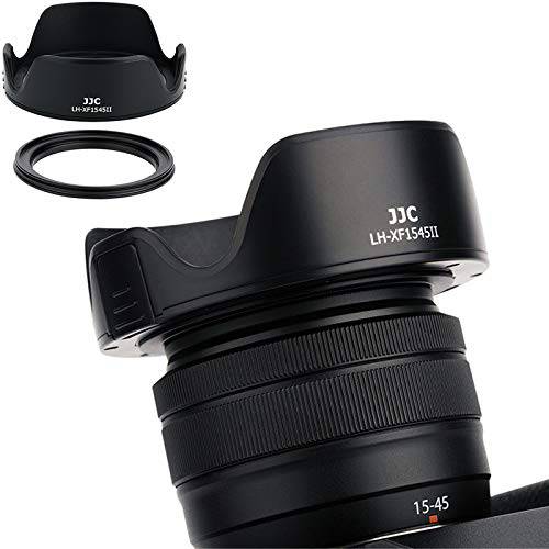 JJC  양면 렌즈 후드 커버 쉐이드 52mm 어댑터 후지필름 후지 XC 15-45mm F3.5-5.6& XF 18mm F2 렌즈 on 카메라 X-T30 X-T20 X-T10 X-T200 X-A7 X-A5 X-E4 X-E3 X-S10 X-T4 X-T3 X-T2 X-Pro3 X-Pro2