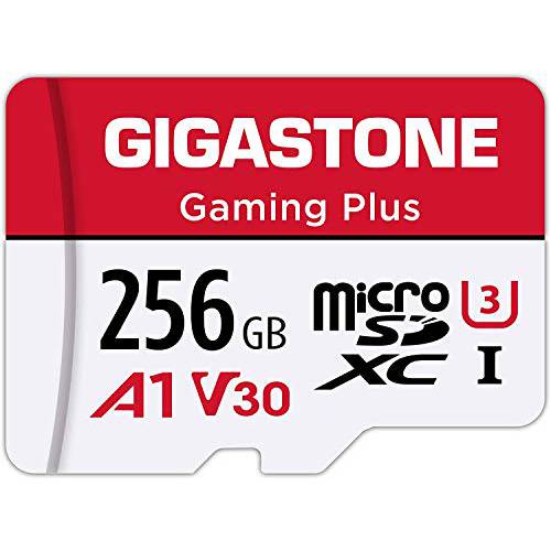 Gigastone 256GB 마이크로 SD 카드, 게이밍 플러스, Nintendo-Switch 호환가능한,  고속 100MB/ S, 4K 비디오 레코딩, 마이크로 SDXC UHS-I A1 Class 10