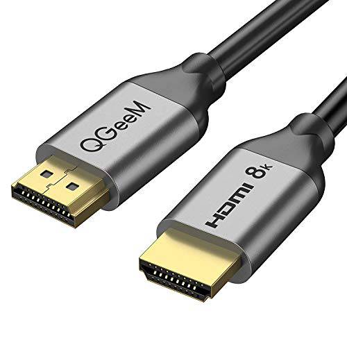 HDMI 케이블 8K 15FT, QGeeM 48Gbps 울트라 고속 HDMI 케이블, 호환가능한 애플 TV, Roku, 삼성 QLED, 소니 LG, 닌텐도 스위치, 플레이스테이션, PS5, PS4, 엑스박스 원 시리즈 X, HDMI 8k 울트라 HD 케이블 (15FT)