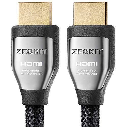 Zeskit  시네마 플러스 고속 이더넷 22.28Gbps HDMI 2.0b 케이블, 4K 60Hz HDR ARC 4:4:4 HDCP 2.2 (6ft Braided)