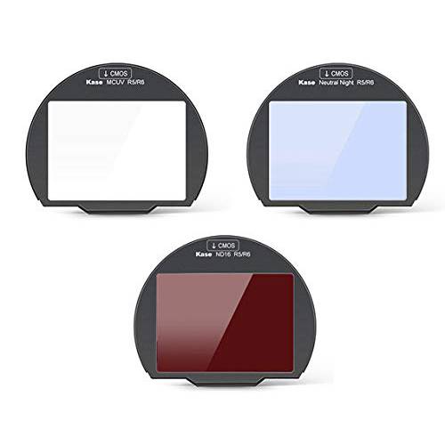 Kase Clip-in 3 필터 키트, 중성 나이트, UV, ND16 4 스탑 전용 캐논 EOS R5 R6 카메라
