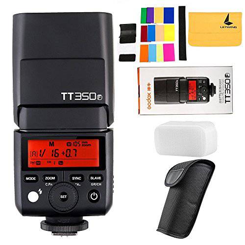 GODOX TT350F 2.4G HSS 1/ 8000s TTL GN36 카메라 플래시 스피드라이트 후지 디지털 카메라+ LETWING 천