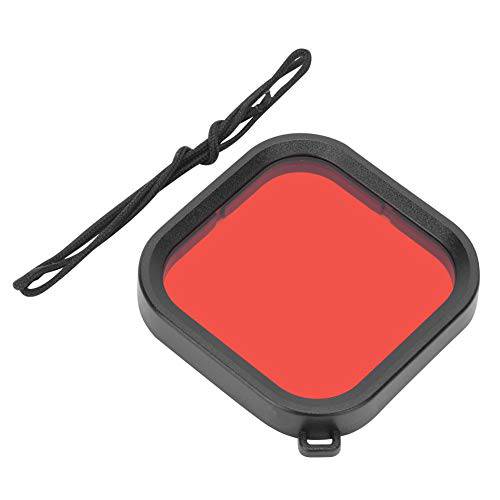 Serounder 카메라 다이빙 렌즈 필터, 프로페셔널 방진 사진 방수 하우징 케이스 수중 렌즈 필터 다이버 악세사리 고프로 히어로 8 액션 스포츠 Camera(Red)