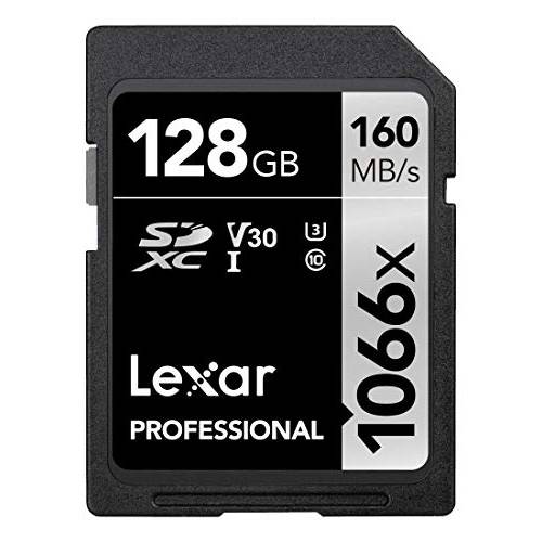 Lexar 프로페셔널 1066x 128GB SDXC UHS-I 카드 실버 시리즈, Up to 160MB/ s Read, DSLR and 미러리스 카메라 (LSD1066128G-BNNNU)