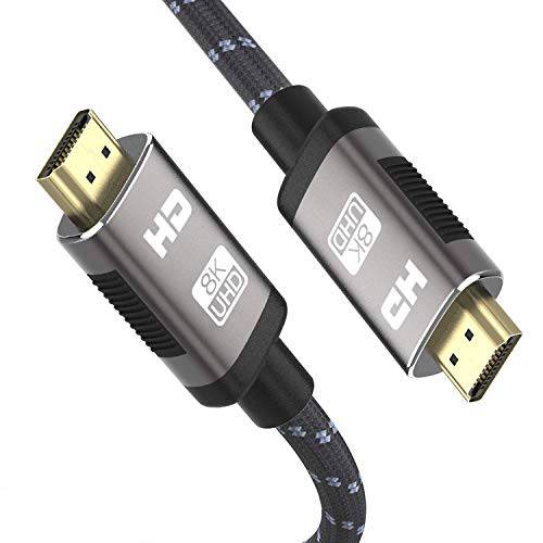 8K HDMI 2.1 케이블 10ft, 울트라 고속 48Gpbs HDMI 케이블, 8K60 4K120 144Hz eARC HDR 10+, HDCP 2.2& 2.3 Dolby/ 엑스박스 원 시리즈 X/ PS4/ PS5/ 애플 TV/ Roku 파이어 TV/ RTX 3080/ HDTV/ Blu-ray/ 플레이스테이션 5 ect