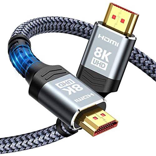 8K@60 롱 HDMI 케이블 15FT/ 5M, Highwings 48Gbps 울트라 고속 HDMI Braided 나일론 4K120 144Hz RTX 3090 eARC HDCP 2.2& 2.3 호환가능한 PS5, PS4, UHD TV and PC