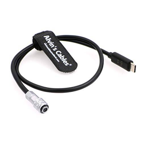 Alvin’s 케이블 BMPCC 4K 6K 트리거 파워 케이블 USB C Type-C PD to Weipu SF61B/ S2 2 핀 블랙매직 포켓 시네마 카메라 19.7in/ 50cm