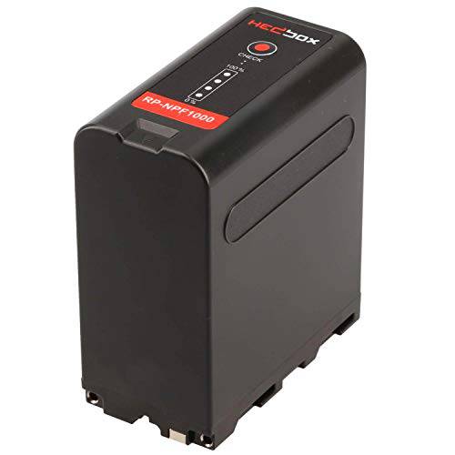 HEDBOX RP-NPF1000 - 슈퍼 하이 용량 Li-Ion 배터리 (77Wh/ 10400mAh) 호환가능한 소니 NP-F970, NP-F990