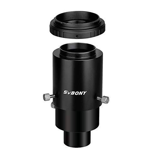 SVBONY SV187 가변 범용 카메라 어댑터, 지원 맥스 46mm 외부 직경 접안렌즈, 캐논 SLR DSLR 카메라 and 접안렌즈 투사 사진촬영용 T-Ring