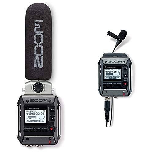 줌 F1-SP On-Camera 마이크,마이크로폰 and 레코더& F1-LP 라발리에 Body-Pack 레코더, 오디오 비디오 레코더, 기록 to SD 카드, 배터리 전원, 포함 라발리에 마이크,마이크로폰