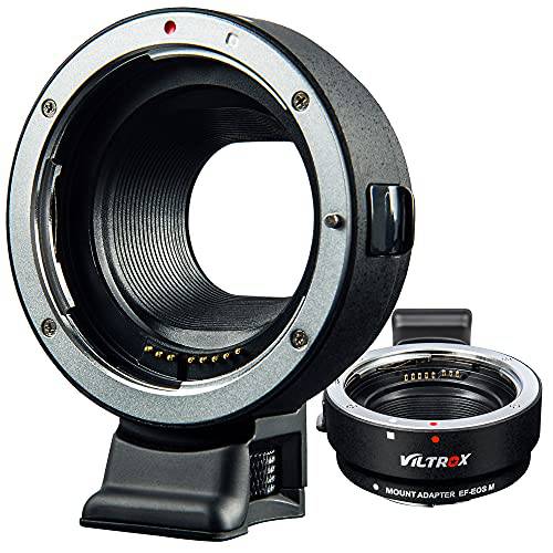 VILTROX EF-EOS M 마운트 카메라 어댑터, 오토포커스 렌즈 컨버터, 변환기 링, EF-M 렌즈 어댑터 호환가능한 캐논 EF/ EF-S 시리즈 렌즈/ 캐논 EOS M 시리즈 미러리스 카메라 EOS M1 M2 M3 M5 M6 M10 M100