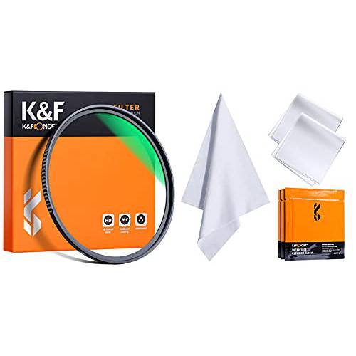 K& F Concept 77mm MC UV 프로텍트 필터, 18 Multi-Layer 코팅 HD/ 방수/ 스크레치 방지 필터& 3-Pack 극세사 클리닝 타월