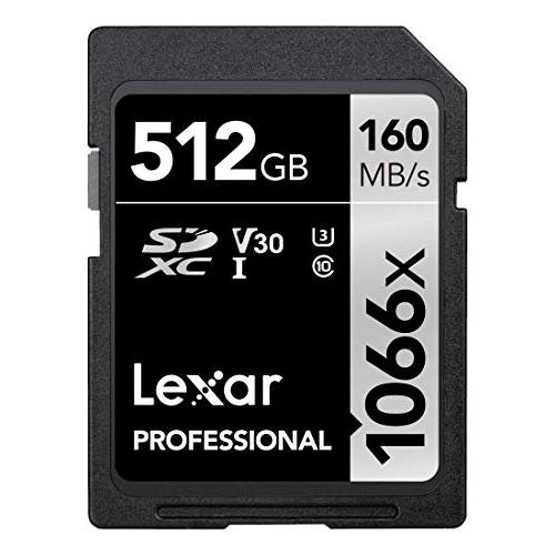 Lexar 프로페셔널 1066x 512GB SDXC UHS-I 카드 실버 시리즈, Up to 160MB/ s Read, DSLR and 미러리스 카메라 (LSD1066512G-BNNNU)