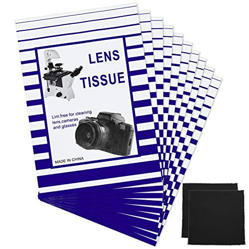 500 피스 렌즈 클리닝 용지,종이 티슈 and 2 양면 클리닝 Cloth-Lens 클리닝 용지,종이 카메라 렌즈, 현미경, 컴퓨터 스크린, 돋보기, 글라스, 10 Booklets
