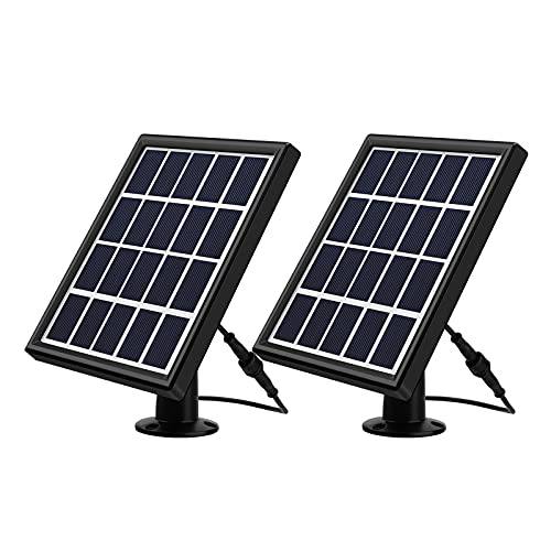 OLAIKE 태양광 패널 Bundle(Includes 2 태양광 패널& 4 피스 3.8M 파워 케이블) 스틱 Up 캠 배터리& Spolight 캠 배터리&  초인종 1/ 2/ 3/ 4, 방수 충전 연속, 벽면 마운트, 블랙