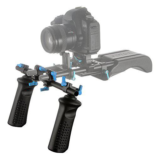 FOTGA DP3000 전면 더블 핸들 핸드 그립, 비디오 카메라 스테빌라이저 클램프 15mm 로드 레일 베이스 플레이트 리그, 숄더 패드 마운트 DSLR 카메라 리그