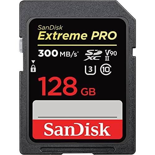 SanDisk 128GB 익스트림 프로 SDXC UHS-II 메모리 카드 - C10, U3, V90, 8K, 4K, 풀 HD 비디오, SD 카드 - SDSDXDK-128G-GN4IN