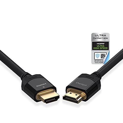 infinnet 8K HDMI 2.1 케이블, 울트라 고속 HDMI 케이블 4K HD 120Hz 144Hz 2K 240Hz 게이밍 HDMI 케이블 48Gbps 버전 2.1 인증된, eARC HDCP 2.3 2.2 HDR Dolby 비전 Atmos HDMI 케이블, 3m (10 Feet)