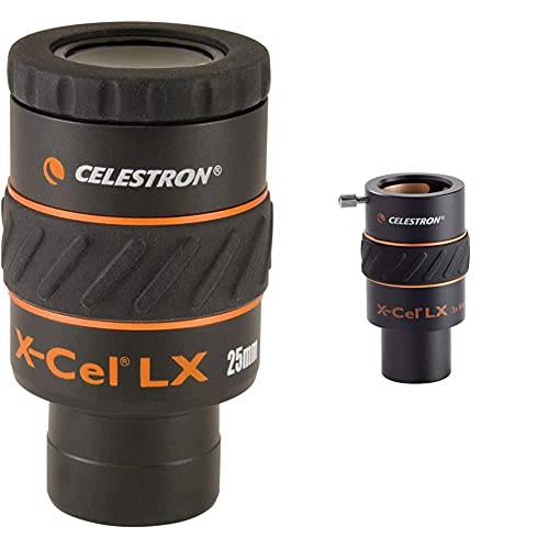 Celestron X-Cel LX 시리즈 접안렌즈 - 1.25-Inch 25mm 93426, 블랙& 93428 X-Cel LX 1.25-Inch 3X Barlow 렌즈 (블랙)