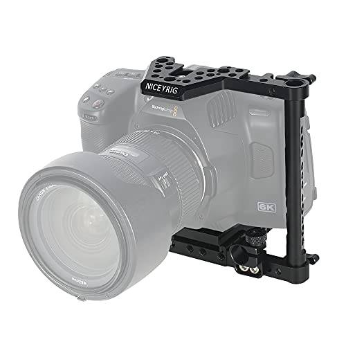 NICEYRIG 하프 카메라 케이지 BMPCC 6K 프로,  퀵릴리즈 베이스플레이트, 탑 플레이트 and 팔로우 포커스 15mm 로드 클램프- 453