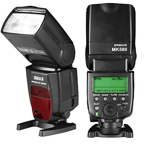 Meike MK580 E-TTL 마스터 스피드라이트 플래시 호환가능한 EOS 70D 80D Rebel T7i T6i T6 T5i T5 T4i T3i and Other EOS DSLR 카메라