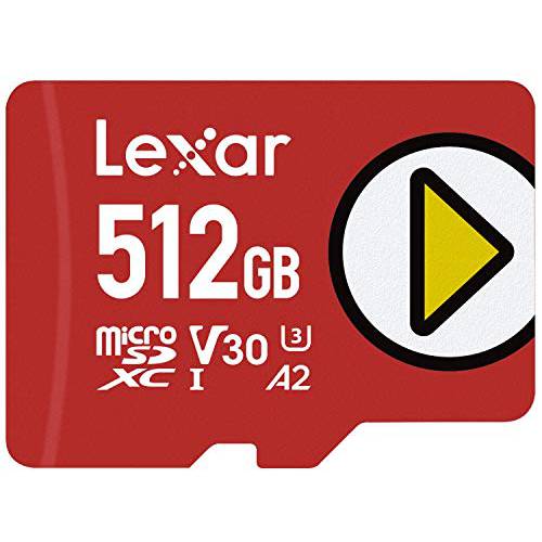 Lexar 플레이 512GB microSDXC UHS-I-Card, Up To 150MB/ s Read, Compatible-with Nintendo-Switch, 휴대용 게이밍 디바이스, 스마트폰 and 태블릿 (LMSPLAY512G-BNNNU)