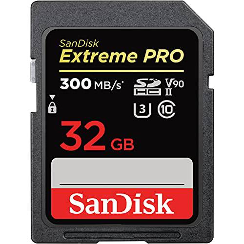SanDisk 32GB 익스트림 프로 SDHC UHS-II 메모리 카드 - C10, U3, V90, 8K, 4K, 풀 HD 비디오, SD 카드 - SDSDXDK-032G-GN4IN