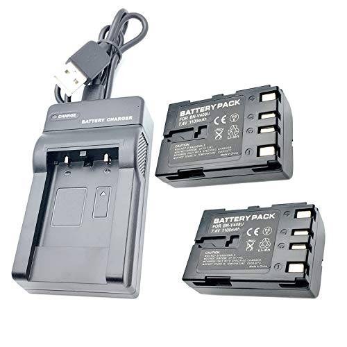 배터리 2 팩 and USB 여행용 충전기 JVC GR-D30, GR-D30U, GR-D30US, GR-D33, GR-D33U, GR-D33US MiniDV 캠코더